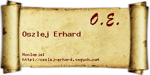 Oszlej Erhard névjegykártya